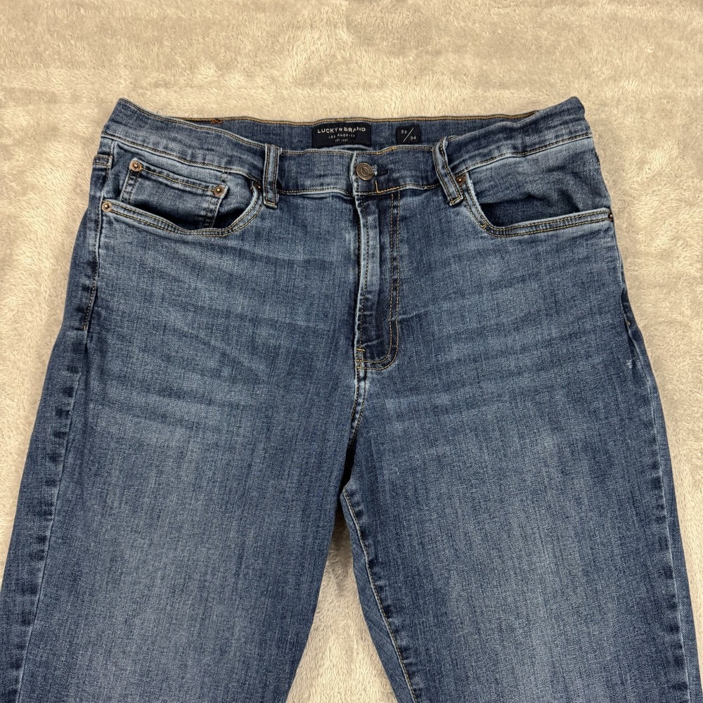 Lucky Brand Jeans Mens 36x34 Stark Blue 412 Athletic Slim Stretch Comfort Denim - Picture 9 of 16
